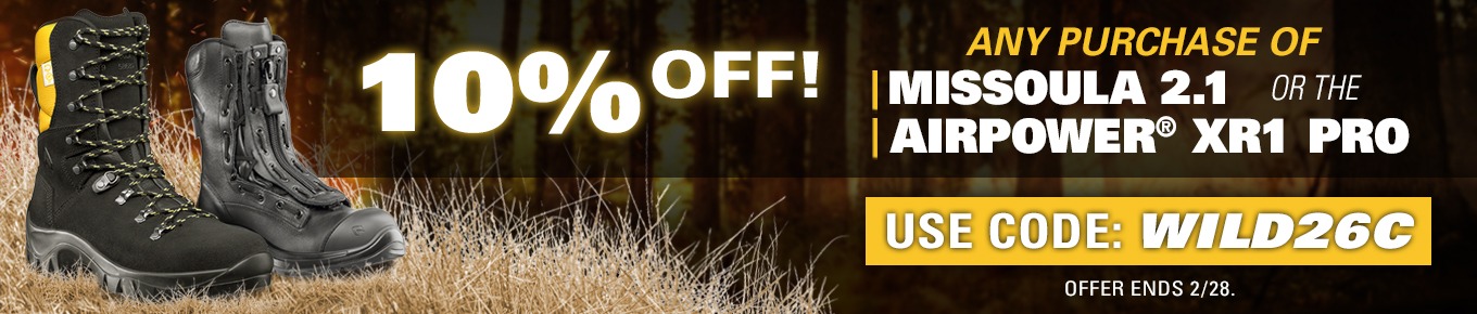 Enjoy 10% off HAIX Missoula 2.1 and Airpower XR1 Pro boots with code WILD26C. Offer ends February 28.
