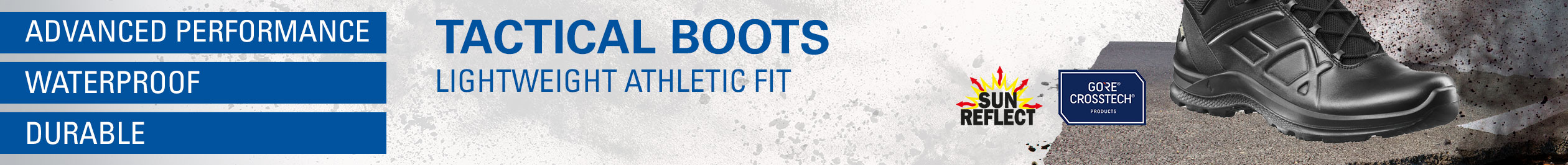 Experience advanced performance with HAIX tactical boots! Waterproof, durable, and lightweight for an athletic fit. Shop now for your perfect pair!