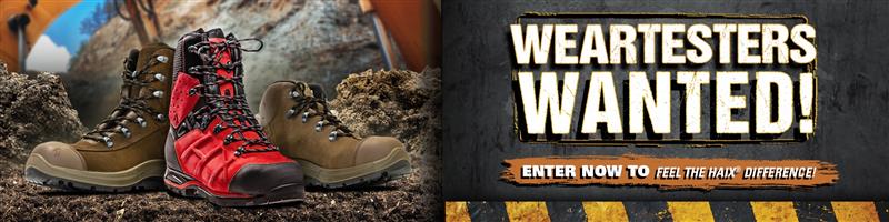 HAIX outdoor boots: brown, red, and tan. Experience the HAIX difference. Wear testers wanted!