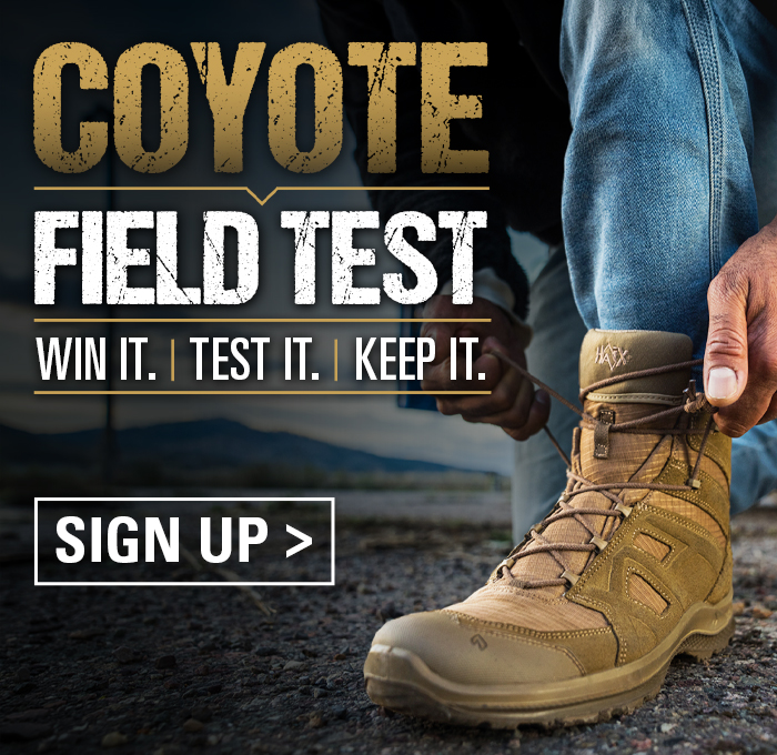 Sign up here for a chance to test and keep a pair of Black Eagle Athletic 2.1 V GTX Mid Coyote boots