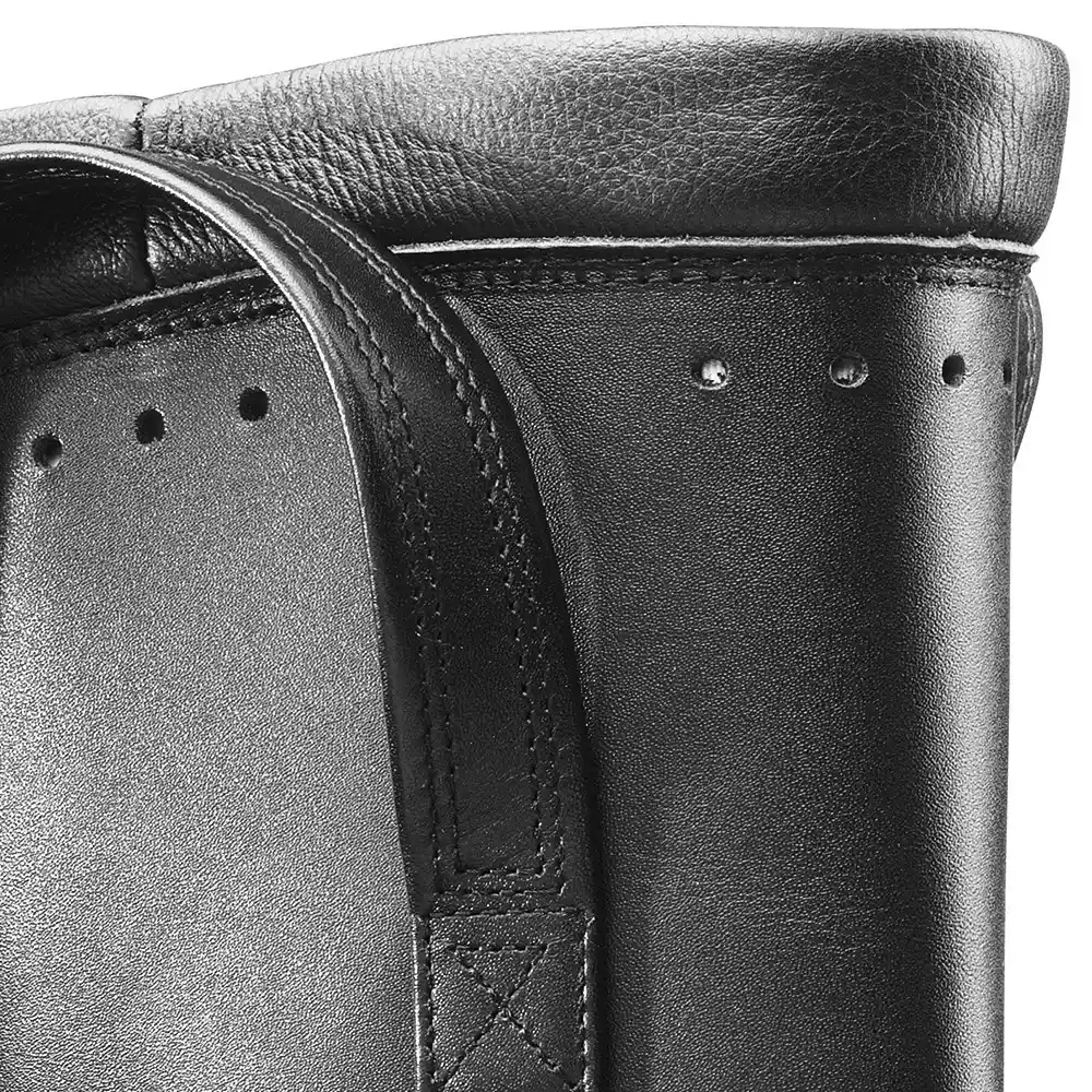 Close-up on Climate System of black Fire Hunter USA with air holes at the upper section for breathable comfort