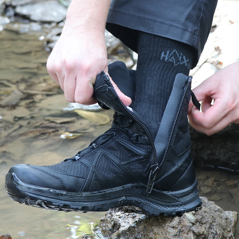 Haix black shop eagle side zipper